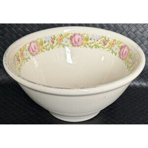 Vintage Harker HOTOVEN Petit Point Pottery 9” Mixing Bowl Petit Point Floral